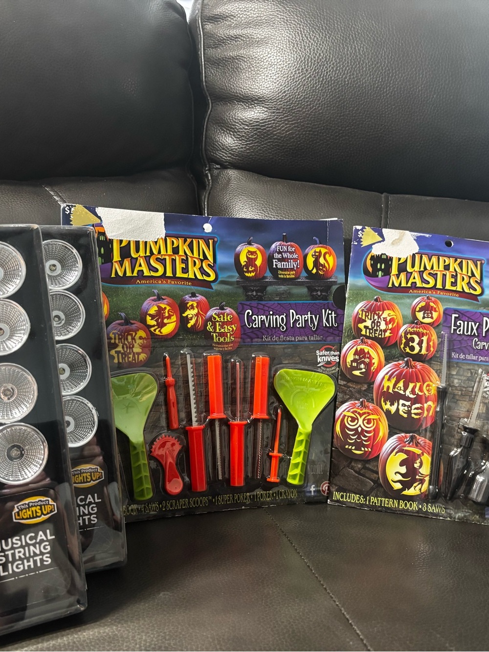 Carving Party Kit - faux and real pumpkins , lights